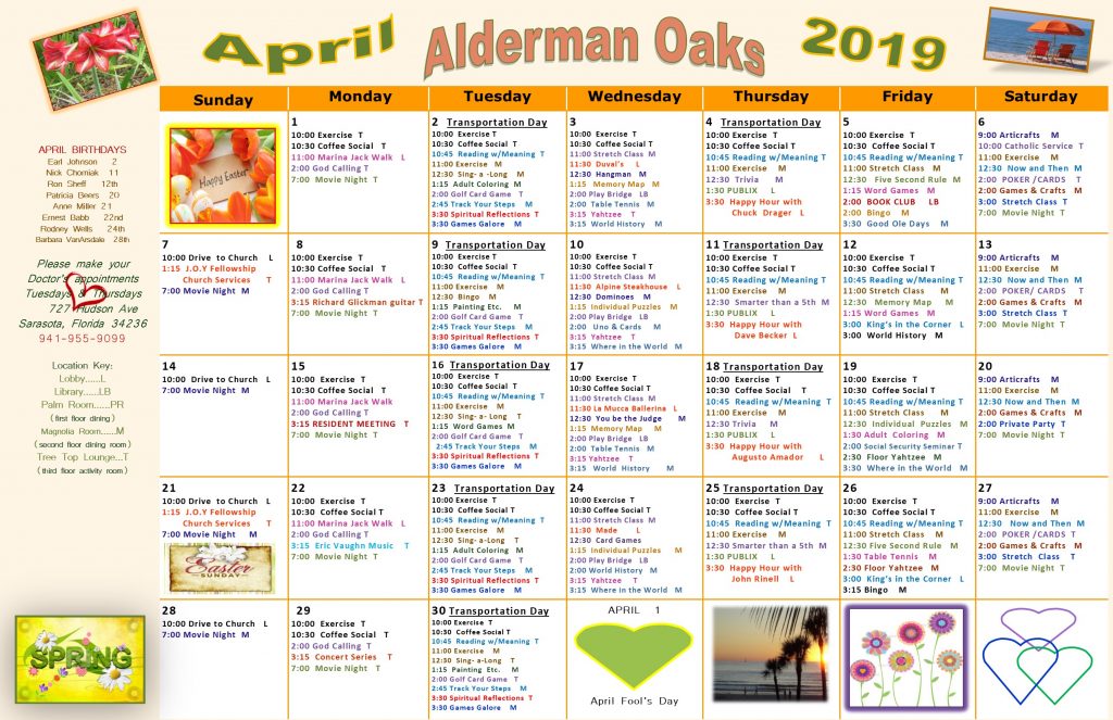 Calendar Alderman Oaks